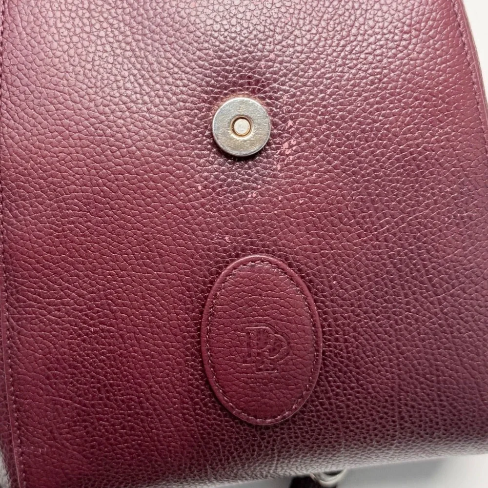 Vintage Burgundy Pebbled Leather Mini Backpack 70s Classic Academia Luxury